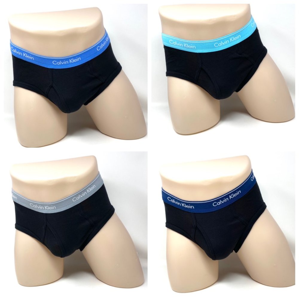💖MEGA SALE💖Calvin Klein Men's 4-Pack Brief Slip Black Cotton Logo NB4000917